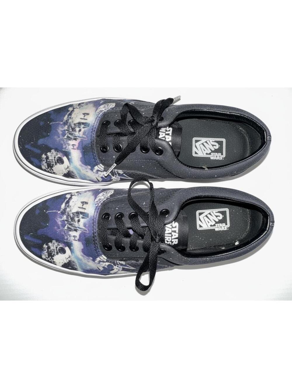 Vans Star Wars Shoes Mens 9.5 Black Millennium Falcon Death Star Space Battle